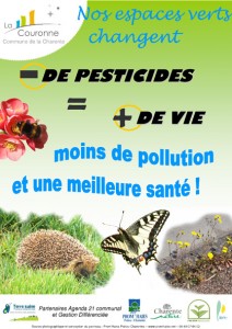 Affiche 'Moins de pesticides = plus de vie'